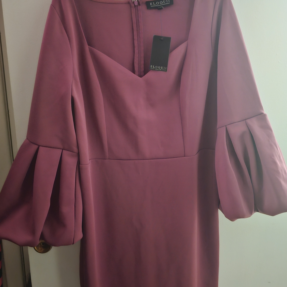 NWT Eloquii Mauve Long Sleeve Dress